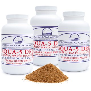 Set 3x AQUA-5 DRY - Hochkonzentrierte Filterbakterien für 450.000 L Teichbakterien - Menge: á 280 g (Maxi-Dose)