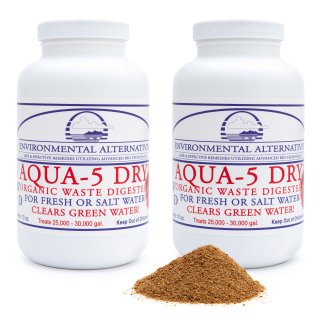 Set 2x AQUA-5 DRY - Hochkonzentrierte Filterbakterien für 300.000 L Teichbakterien - Menge: á 280 g (Maxi-Dose)