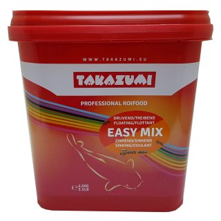 TAKAZUMI EASY MIX Koifutter (Winterfutter) Ø4,5 mm Mix aus Gold Plus + Easy bis 4°C - 2,5 kg Eimer