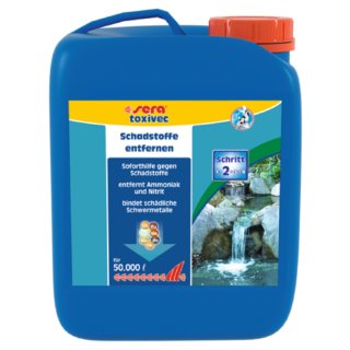 SERA pond toxivec Koi Teich Gartenteich & Aquarien Schadstoffentferner Ammoniak & Nitrit - 2,5 L und 5 L