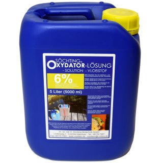 SÖCHTING  Oxydator® Lösung 6% - Wasserstoff Peroxyd Sauerstoff Ausströmer f. Teich & Aquarium - Inhalt: 5 Liter