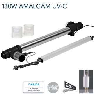 XClear VGE UV-C Gerät Edelstahl Amalgam inkl. Durchflussmesser - 130 Watt (XH06132)