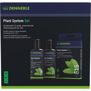 DENNERLE Plant System-Set Eisendünger Volldünger Mikronährstoffe für Aquarium Pflanzen Dünger SET (S7+V30+E15)