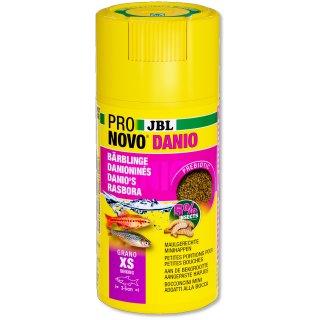 JBL PRONOVO DANIO GRANO XS - Aquarium Hauptfutter-Granulat in Größe XS für alle kleinen Barben & Bärblinge von 3-5 cm - Inhalt: 100 ml