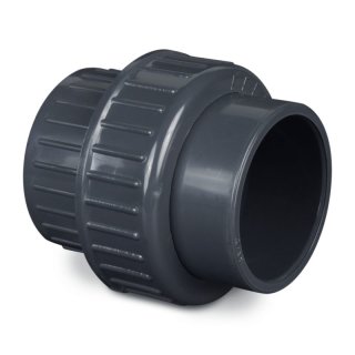 PVC-Kupplung mit 2x Klebeverbindung, schraubbar mit Dichtung - Ø63 mm