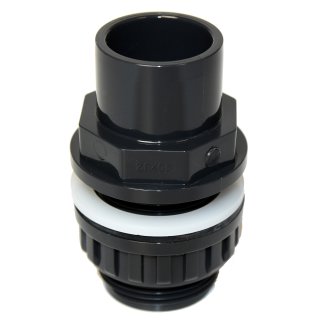 PVC Tankdurchführung Gewinde Fitting Spritzgussfittings Klebemuffe Tankverbindung - Ø 32/40 x 1 1/4" (Plimat)