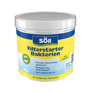 Söll FilterstarterBakterien Filterstarter Bakterien für bis zu 15.000 Liter Koi Teich Gartenteich - Menge: 100 g
