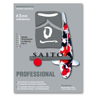 SAITO PROFESSIONAL - Premiumfutter für höchste Ansprüche! Koifutter Fischfutter schwimmend Ø3 mm - 15 kg Sack (2x 7,5 kg Sack)