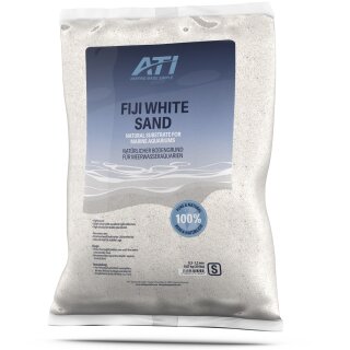 ATI Fiji White Sand hochreiner feiner Aquarium Bodengrund weiß für Meerwasseraquarien Gr. S - (Ø0,3 - 1,2 mm) Inhalt: 9,07 kg