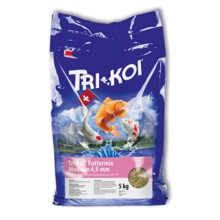 Tri Koi® Futter Mix unter 15°C Medium 4,5 mm Koi Teich 5 kg