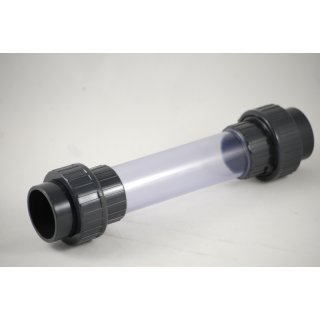 PVC Schauglas Sichtglas PVC-U Rohr transparent Verschraubung 2x Klebemuffe Aquaristik, Schwimmbad - Ø 40 mm