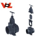 VDL Zugschieber Ø 50 mm PVC Edelstahl Schieber mit 2x Klebemuffe
