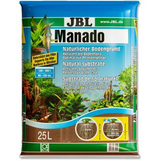JBL Manado Naturbodengrund für Süßwasser Aquarien Aquarium Kies Bodengrund 25 L (6702500)
