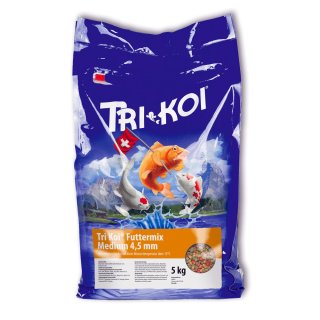 TRI KOI® Futtermix 4,5 mm Koifutter über 15°C - Menge:  30 kg (6x 5 kg Originalgebinde)